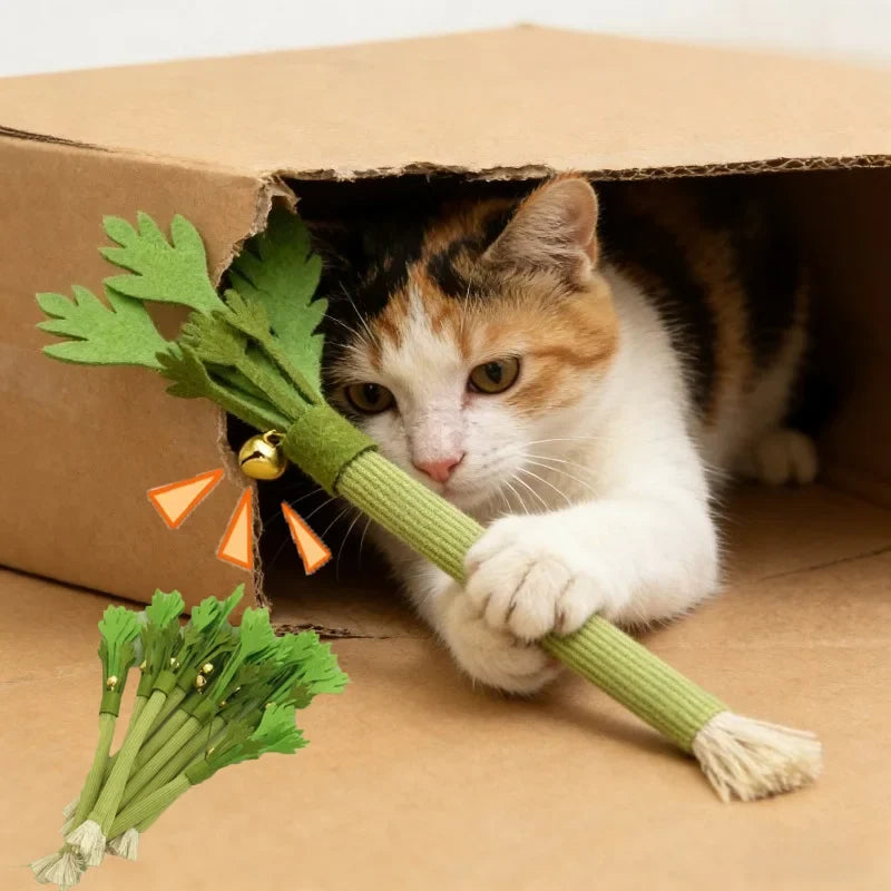 Interactive Squeaky Catnip Chew Toy Teeth - MyPetDollar.com
