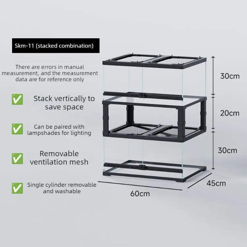 Transparent Lizard Crate Terrariums Reptile Breeding Cage