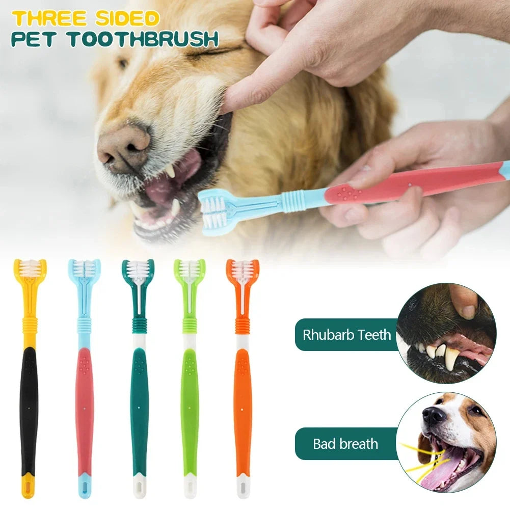 Three Sided Pet Toothbrush Three-Head - MyPetDollar.com