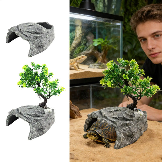Resin Reptile Cave Rock Shelter Home