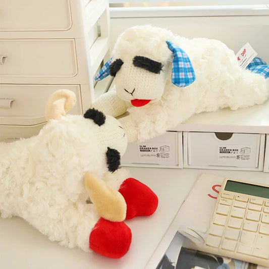 Plush Dog Toys With Squeaky Lamb Anime Lying - MyPetDollar.com