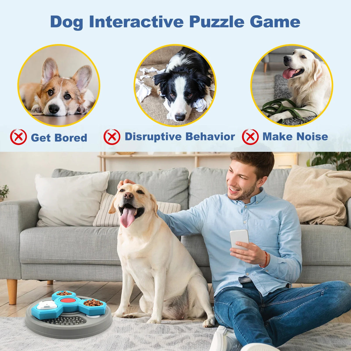 2-Layers Dog Puzzle Toys Slow Feeder Food - MyPetDollar.com