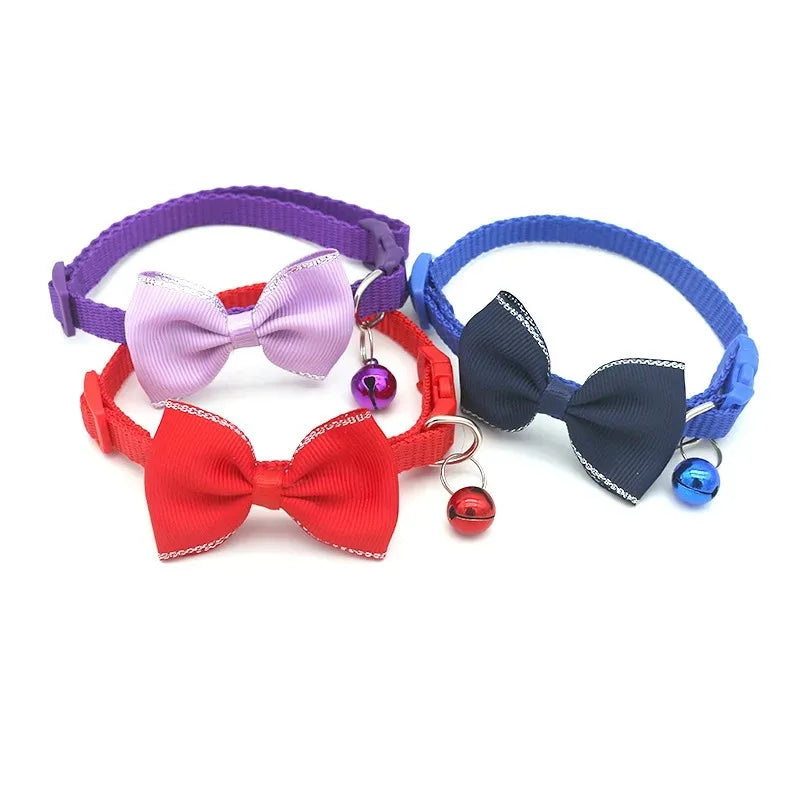 Cat Collar Solid Color Bowknot Puppy - MyPetDollar.com