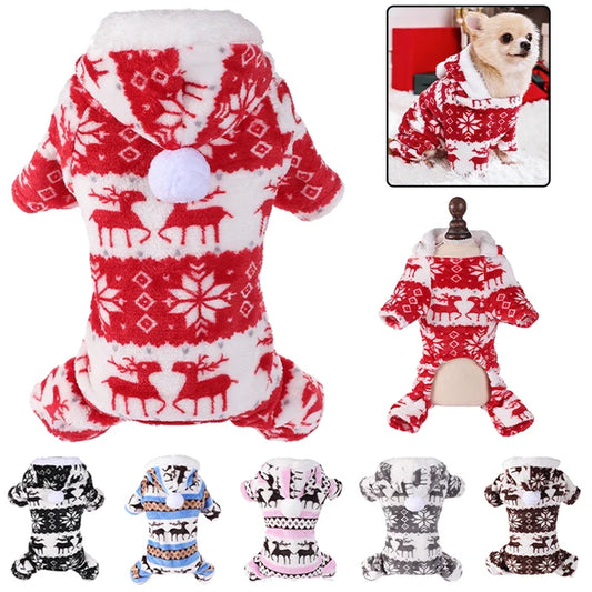 Winter Dog Christmas Jumpsuit Clothes Warm - MyPetDollar.com