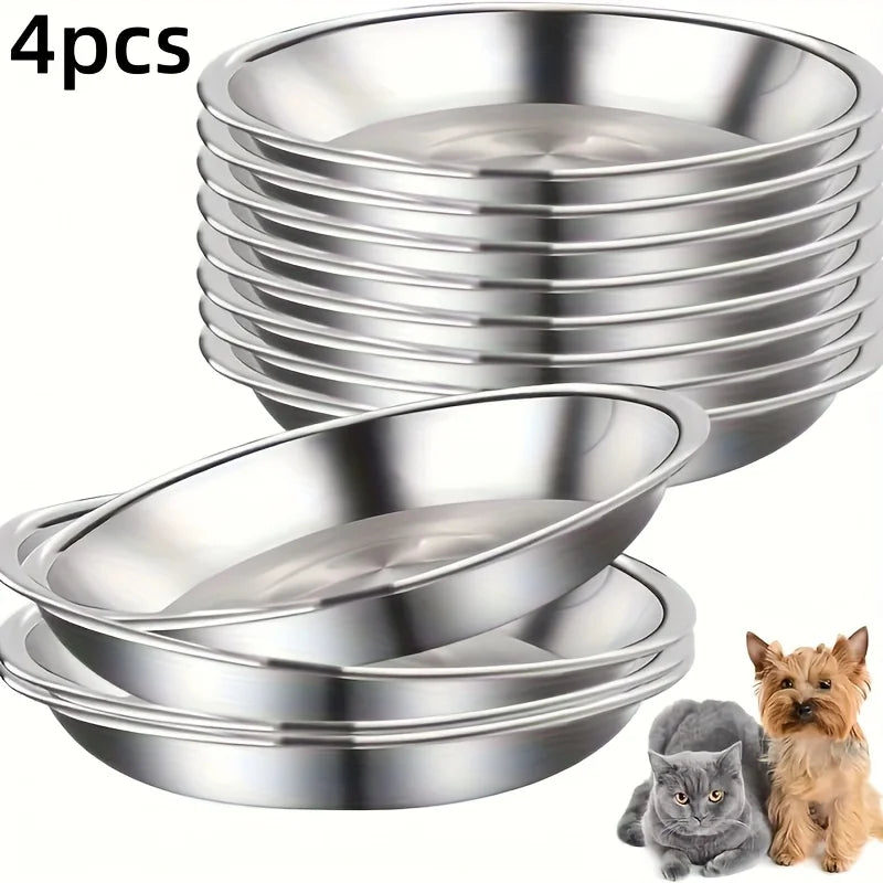 2 4 Slip Resistant Stainless Steel Cat Dish