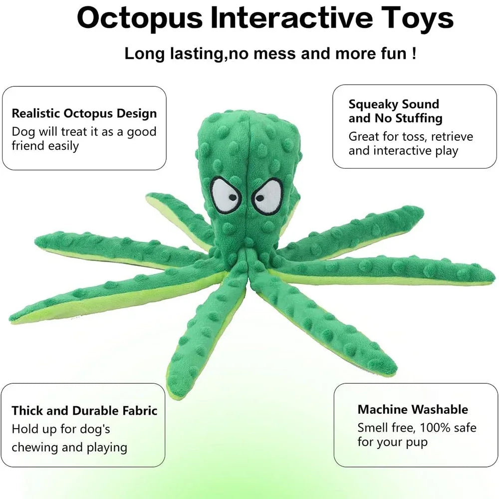 Dog Squeaky Toys Octopus - No Stuffing - MyPetDollar.com