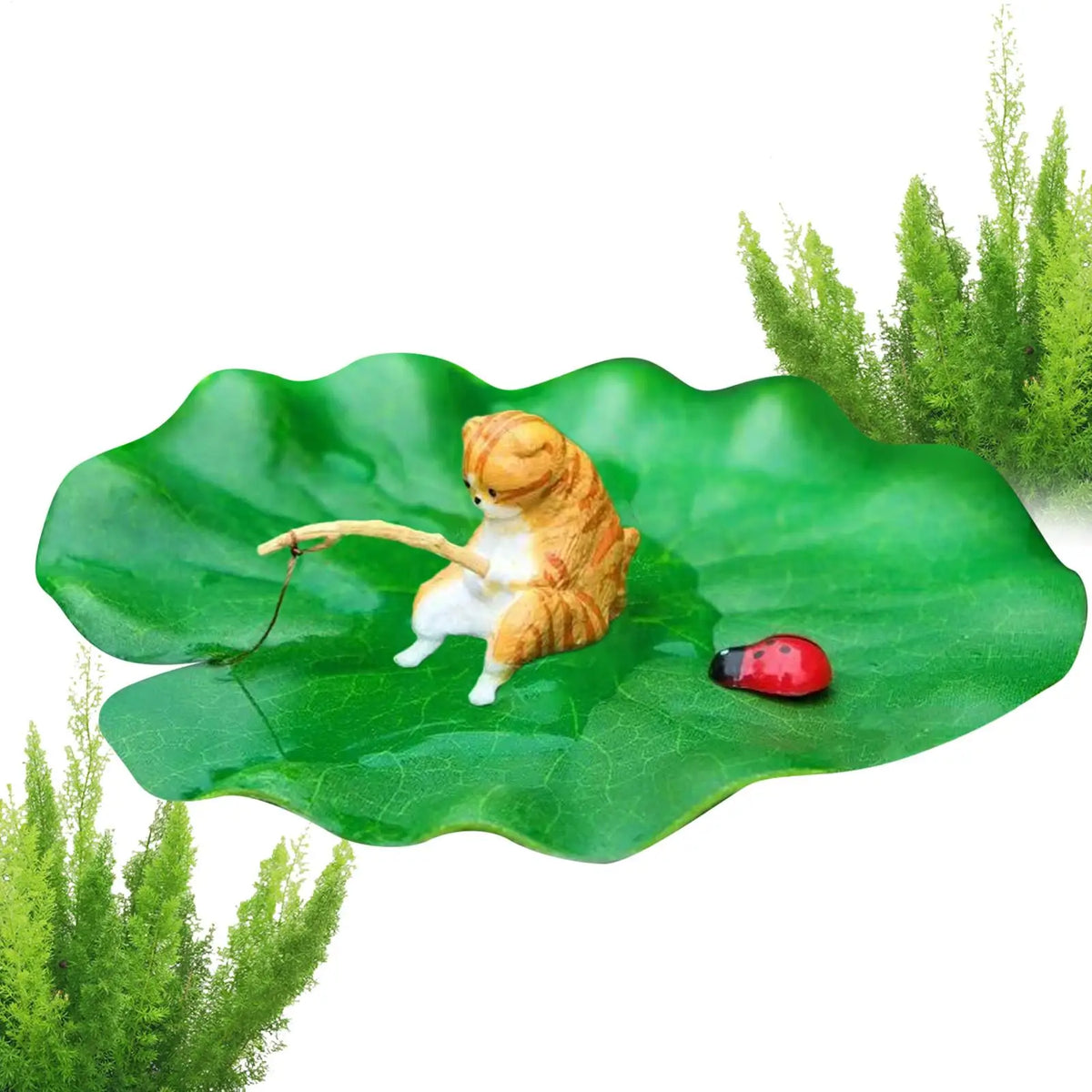 Mini Floating Cat Fishing Lotus Leaf - MyPetDollar.com
