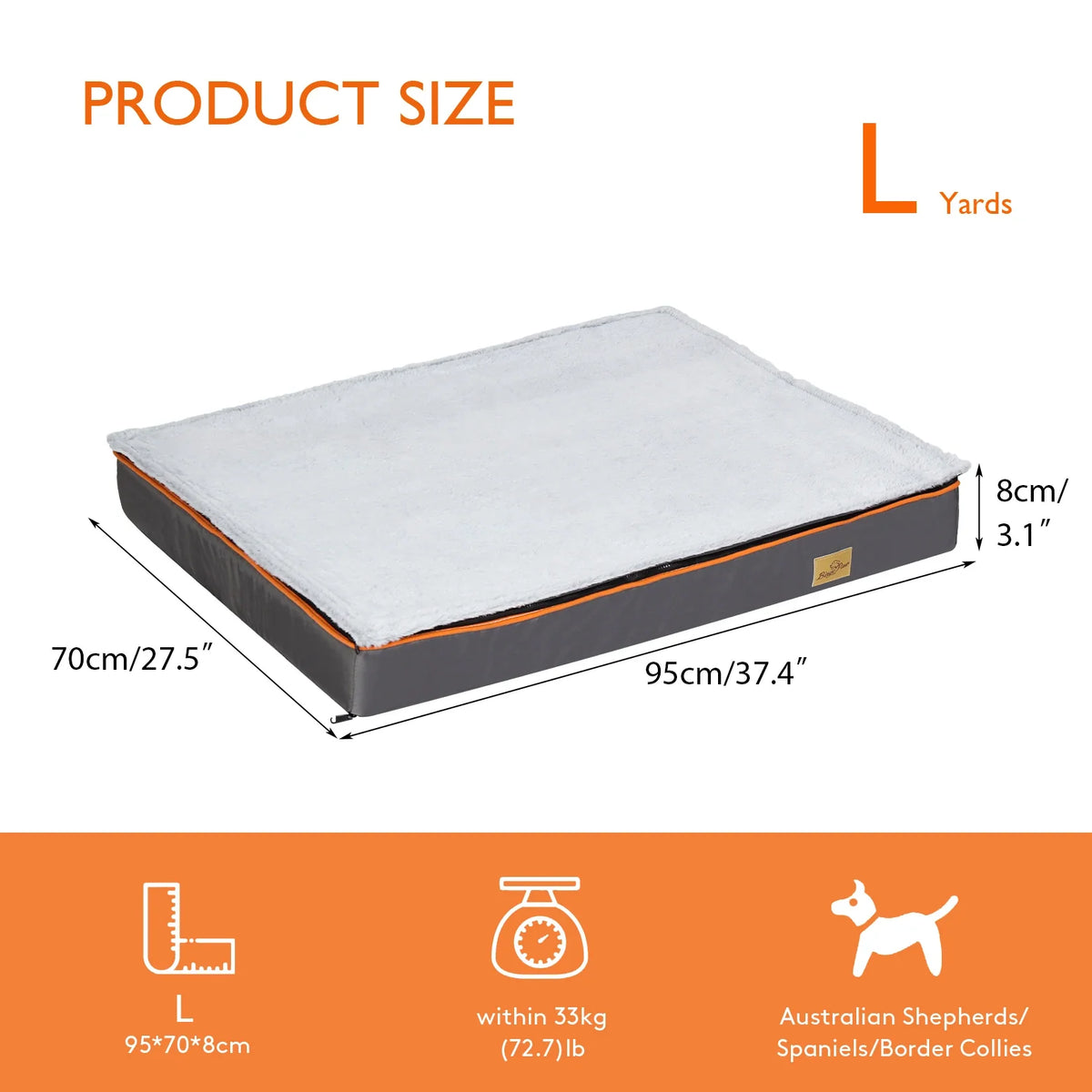 Dog Bed Large Padded Orthopedic