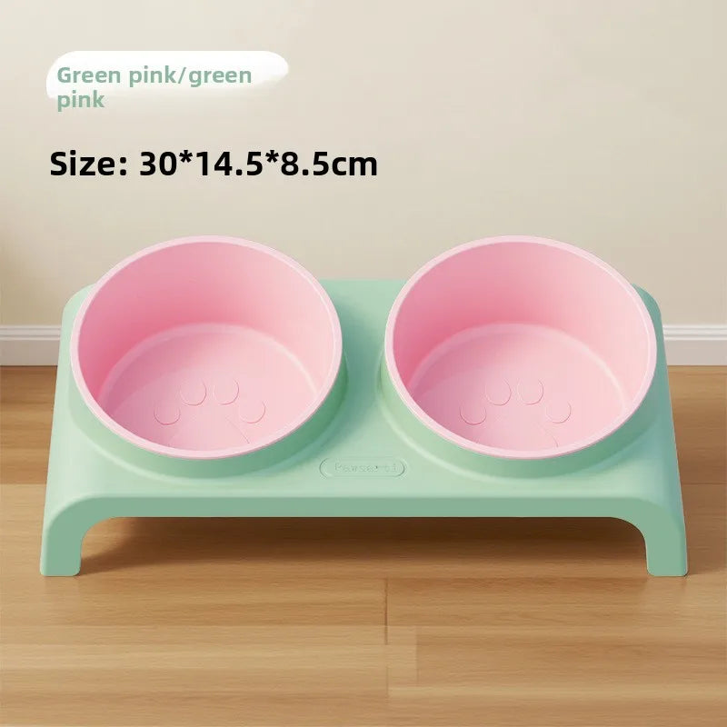 Adjustable Height Pet Double Bowl Feeder for Dogs & Cats