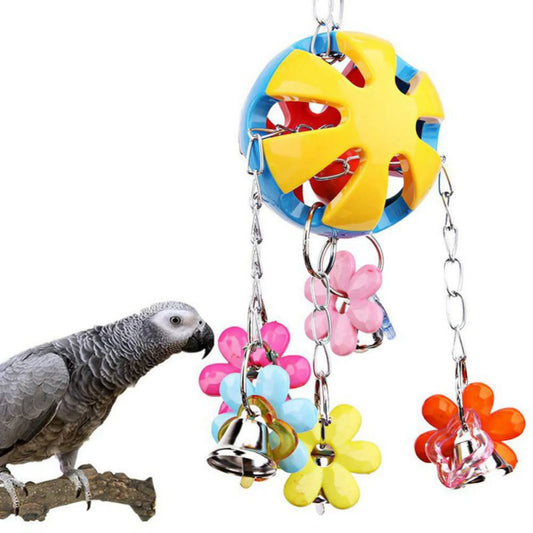 Bird Parrot Toy Colorful Bird Ball With Bell - MyPetDollar.com