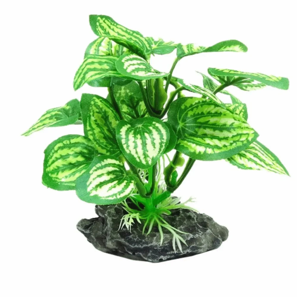 Plastic Material Aquarium Plants Realistic Design Silk Texture – 10 Colors