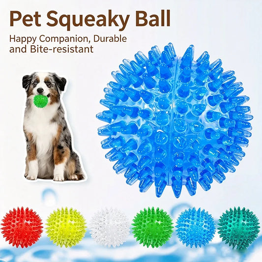 High Bounce TPR Spiky Dog Toy Ball Squeaky - MyPetDollar.com