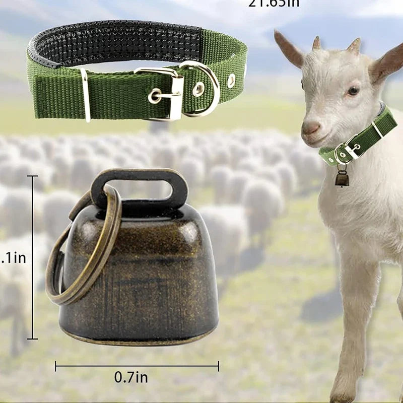 3 Pack Goat Collar with Bell Grazing Copper - MyPetDollar.com