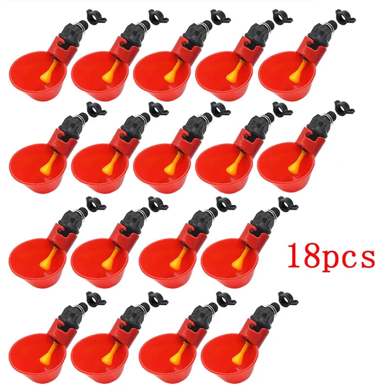 6- Chicken Quail Hanging Water Cups – 5 Colors