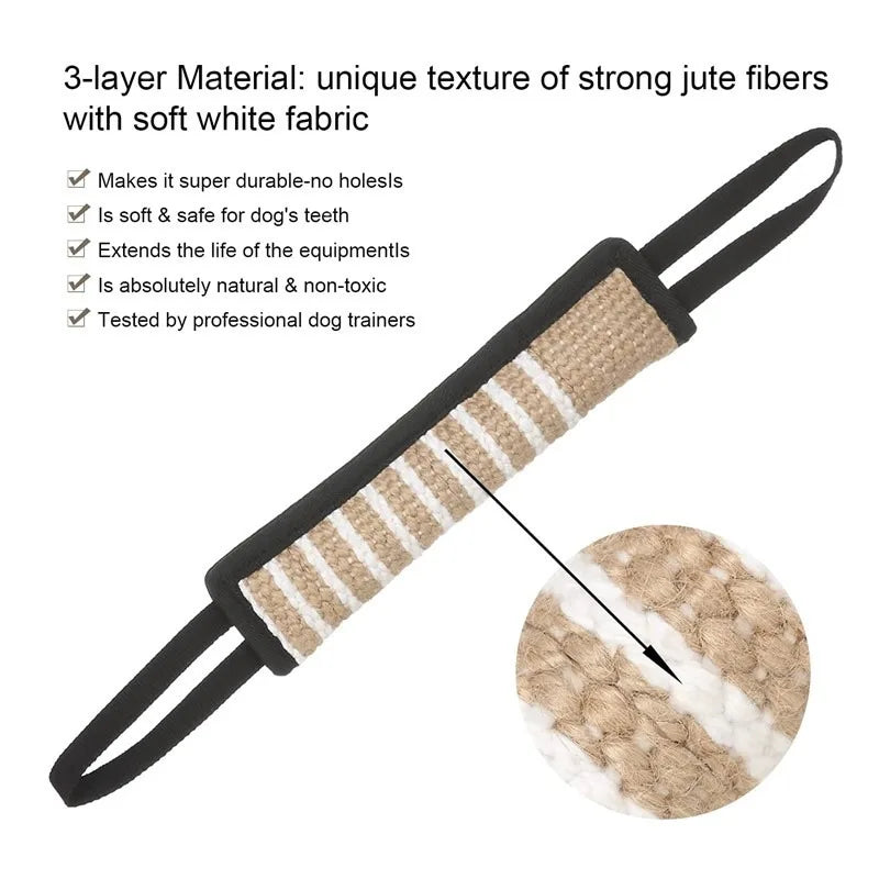 Tug Toy for Dogs Jute with 2 Strong Handles - MyPetDollar.com