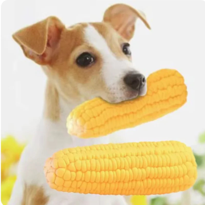 Corn Shape Puppy Dog Toy Latex Squeak - MyPetDollar.com