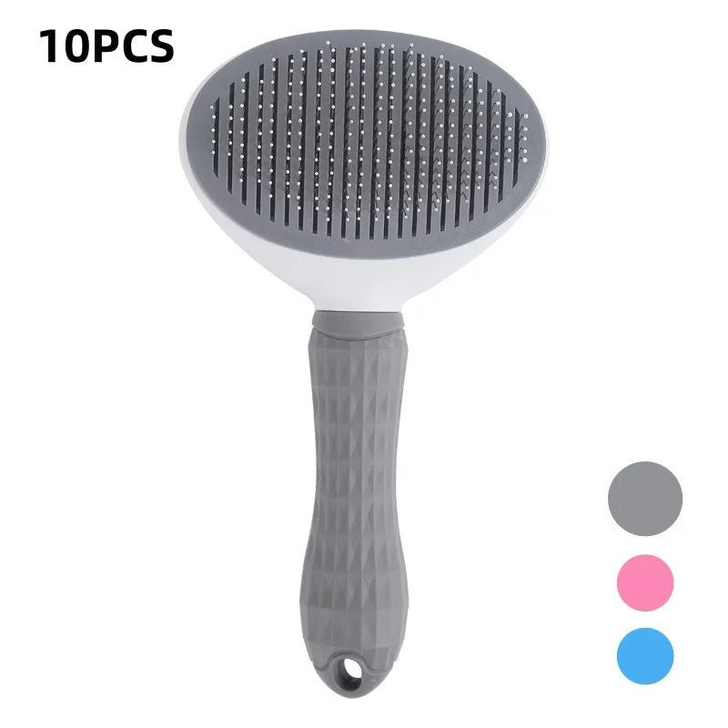 Dog Brush Cat Comb Self Cleaning Hair Remover – 15 Colors