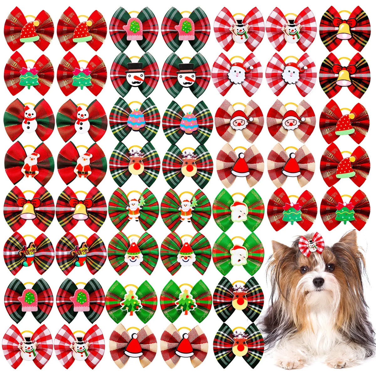 Christmas Dog Bows Handmade Puppy