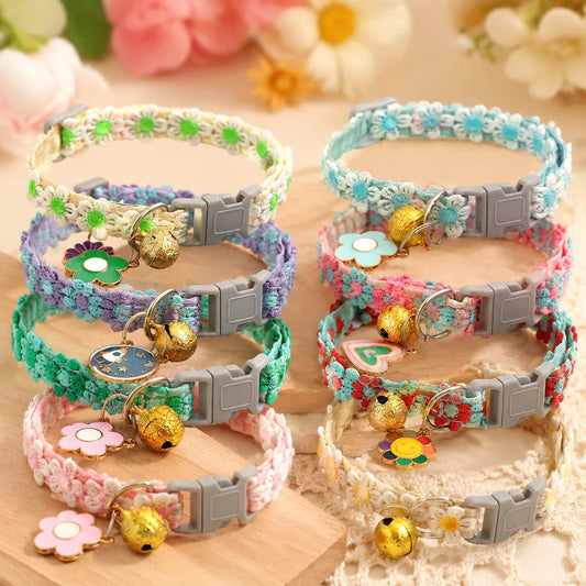 1/2/5pcs Adjustable Flower Pet Collar with - MyPetDollar.com