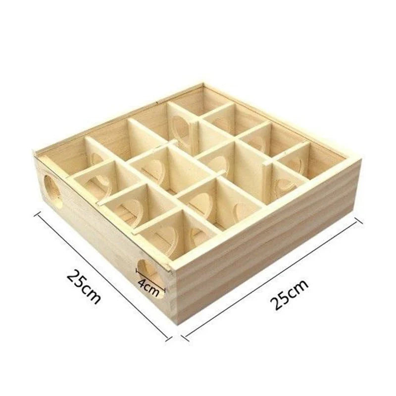Hamster Wooden Maze Toy Solid Wood & Acrylic Interactive – Small Pet Supplies