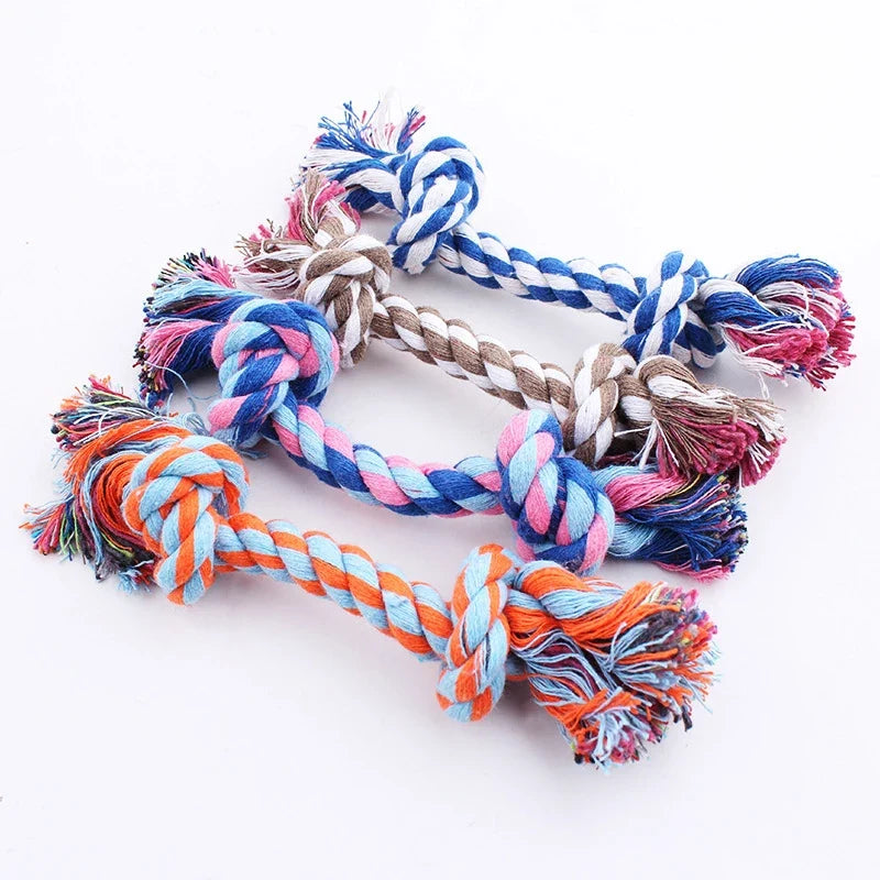Random Color Pet Dog Toy Bite Rope Double - MyPetDollar.com