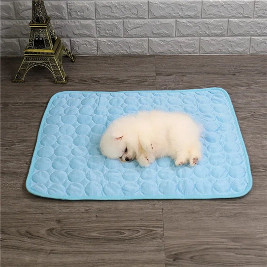 Pet Summer Ice Silk Cooling Mat - Breathable - MyPetDollar.com
