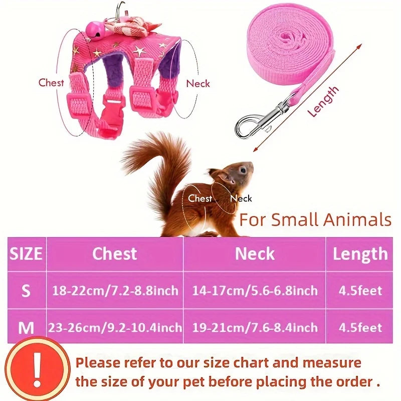 2pcs/set Hamster Harness And Leash Walking - MyPetDollar.com