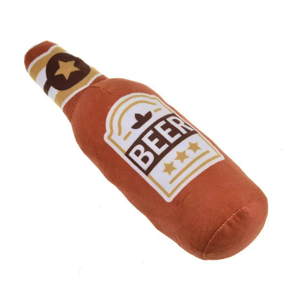 Printed Pattern Plush Filling Vodka Whiskey Bottle for Dogs