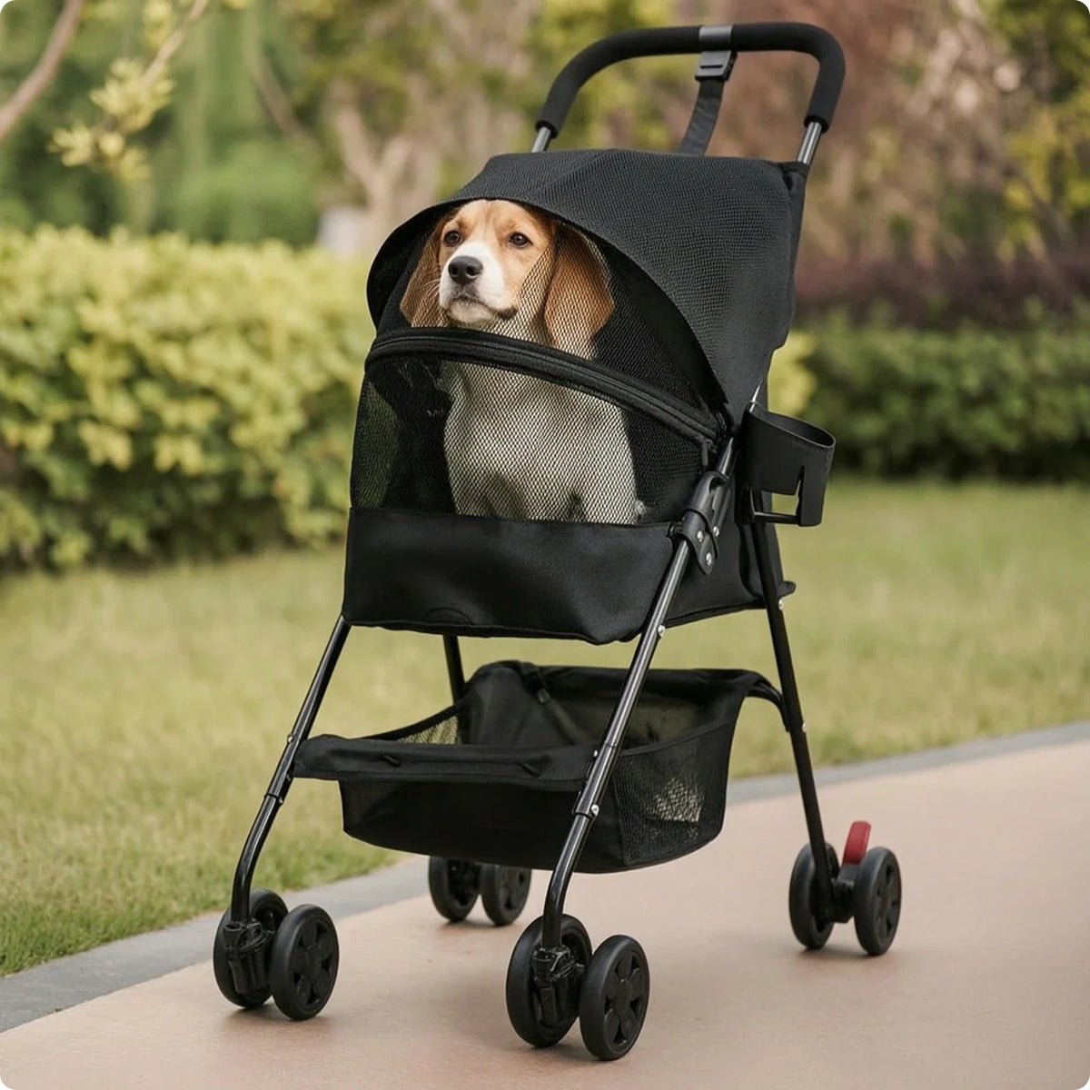 Portable Pet Stroller with Cup – Carriers, Bags & Travel