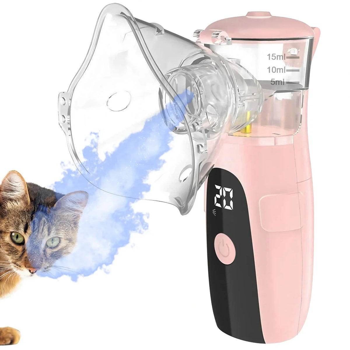 Handheld Dog & Cat Nebulizer Low Noise Animal Inhaler Machine – 5 Colors