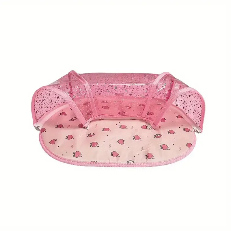 Pink Hamster Tunnel Toy Nest Pad Interactive Cooling Mat for Small Pets