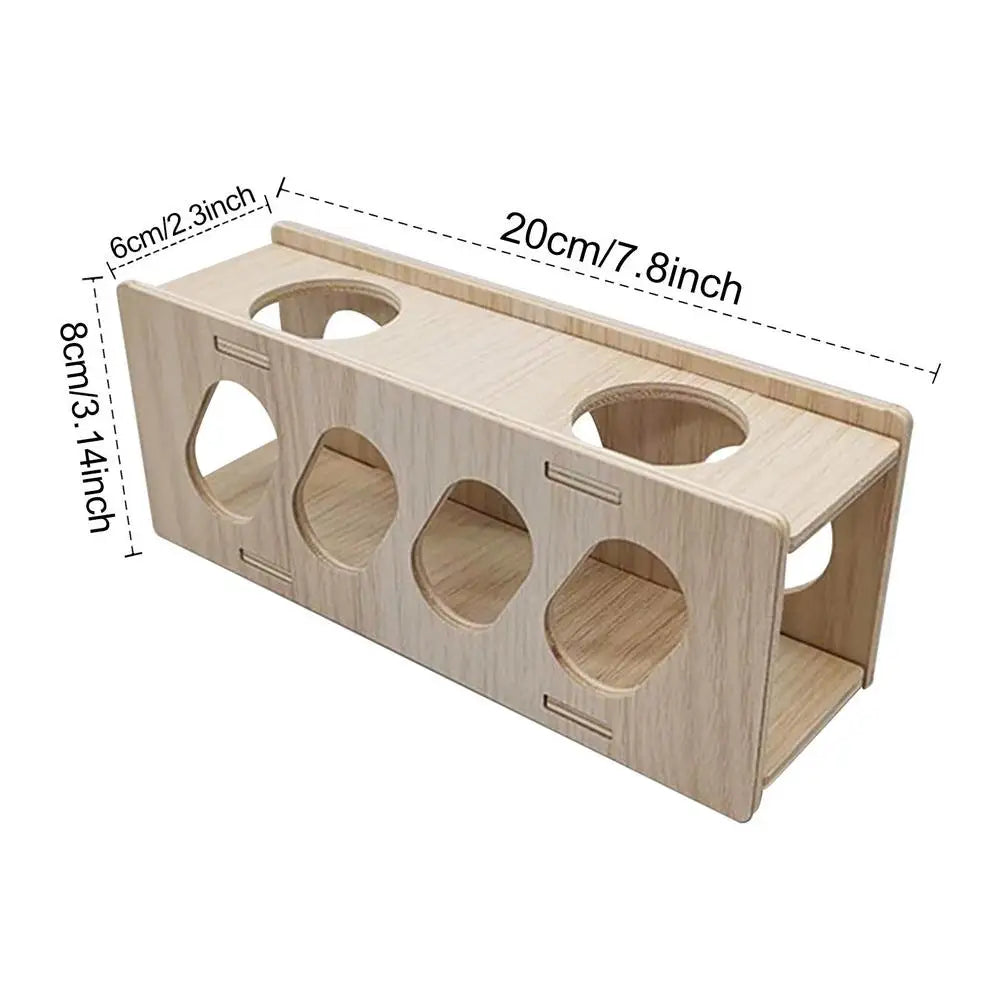 Hamster Toys Tunnel Escape Wooden Hide – 2 Colors