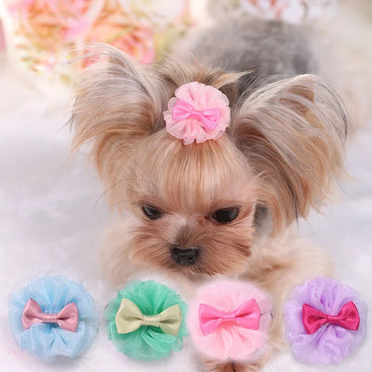 Pet Hairpin Cute Solid Color Flower Shaped - MyPetDollar.com