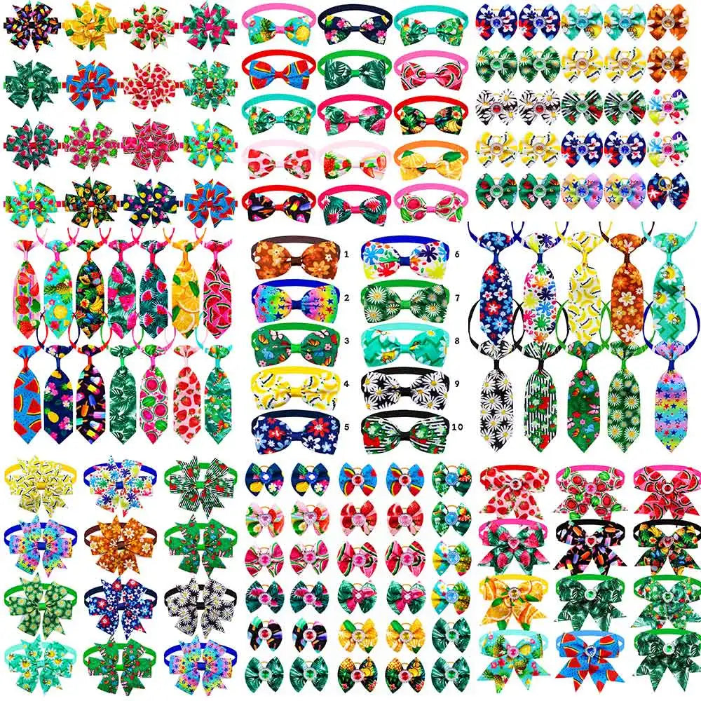 30/50PCS Puppy Bowties Summer Adjustable Dog - MyPetDollar.com