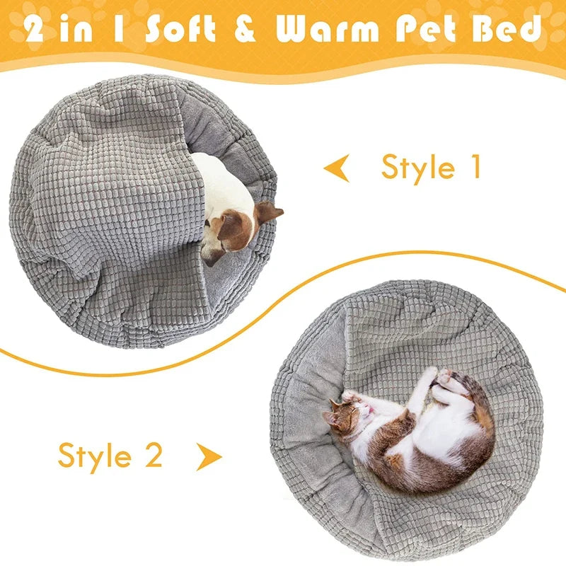Benepaw Cozy Dog Bed Hooded Fluffy - MyPetDollar.com