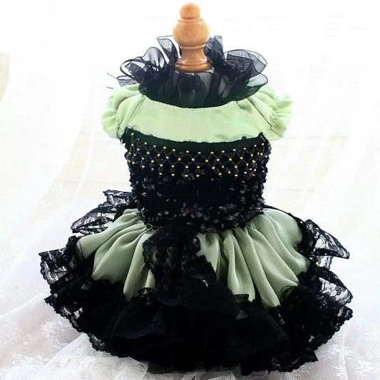Handmade Avocado Color Dog Dress Vintage - MyPetDollar.com