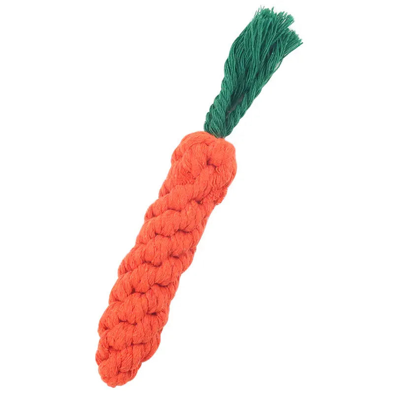 Dog Chew Plaything Carrot Knot Cotton Rope