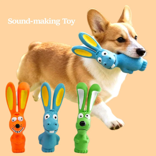 Dog Latex Chew Toy Naughty Rabbit Squeaky - MyPetDollar.com
