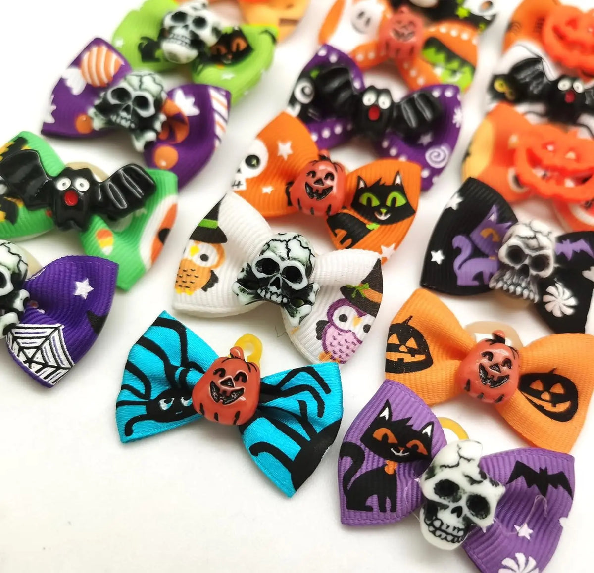 Puppy Yorkie Dog Hair Bow Halloween Ribbon - MyPetDollar.com