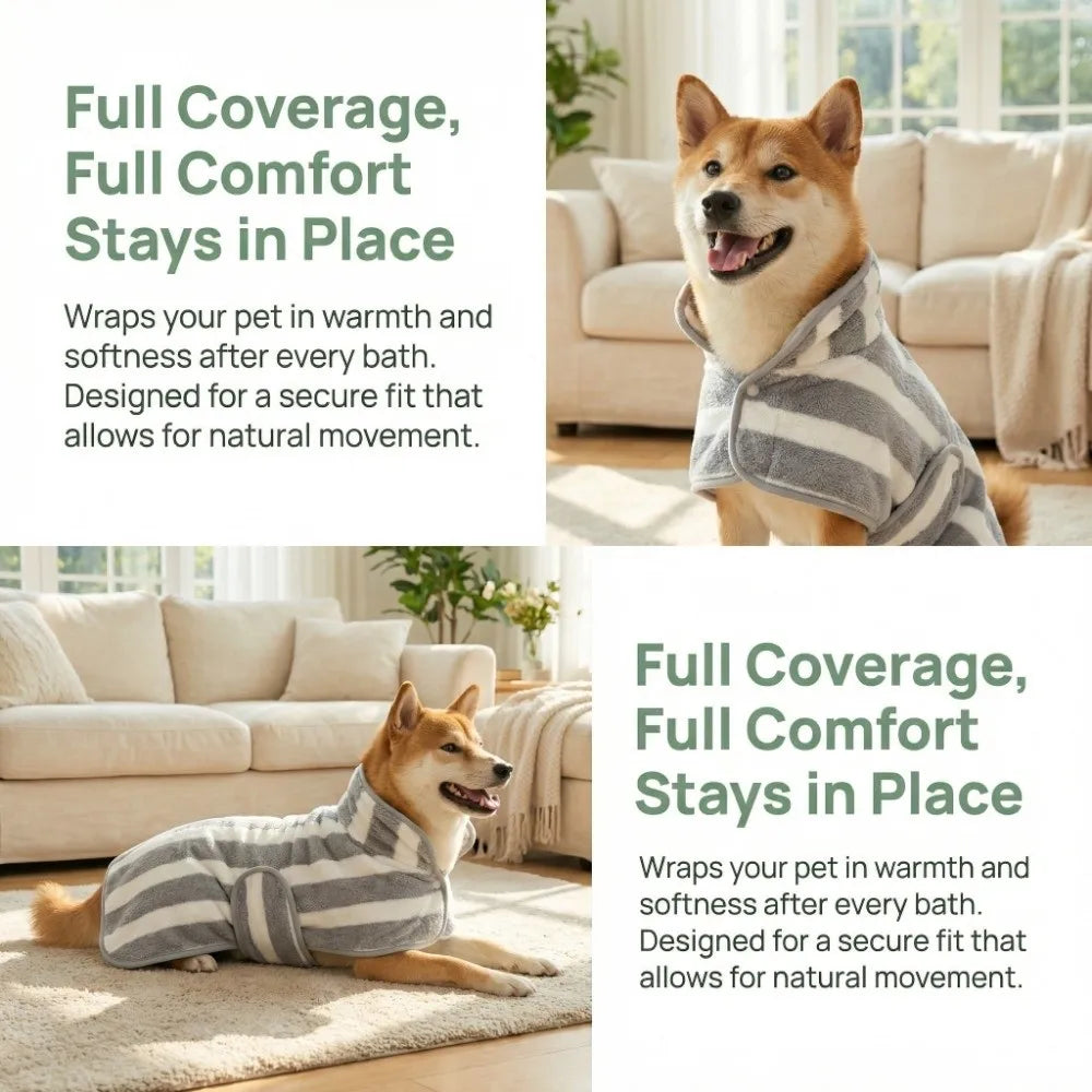 High Quality Water Absorption Dog Bathrobe - MyPetDollar.com