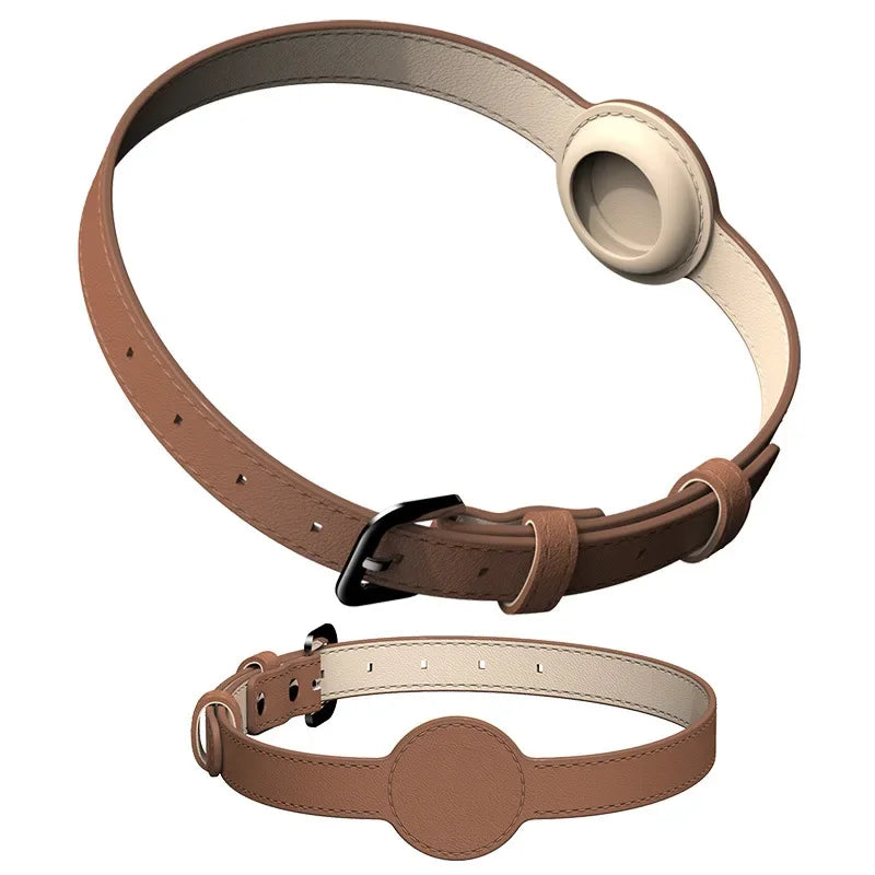Leather AirTag Cat Collar-Non Breakaway - MyPetDollar.com