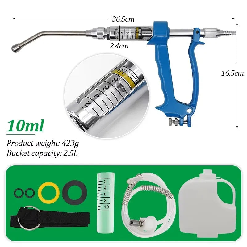 5ml 10ml 20ml 30ml Veterinary Metal Feeding Gun Continuous – 7 Colors