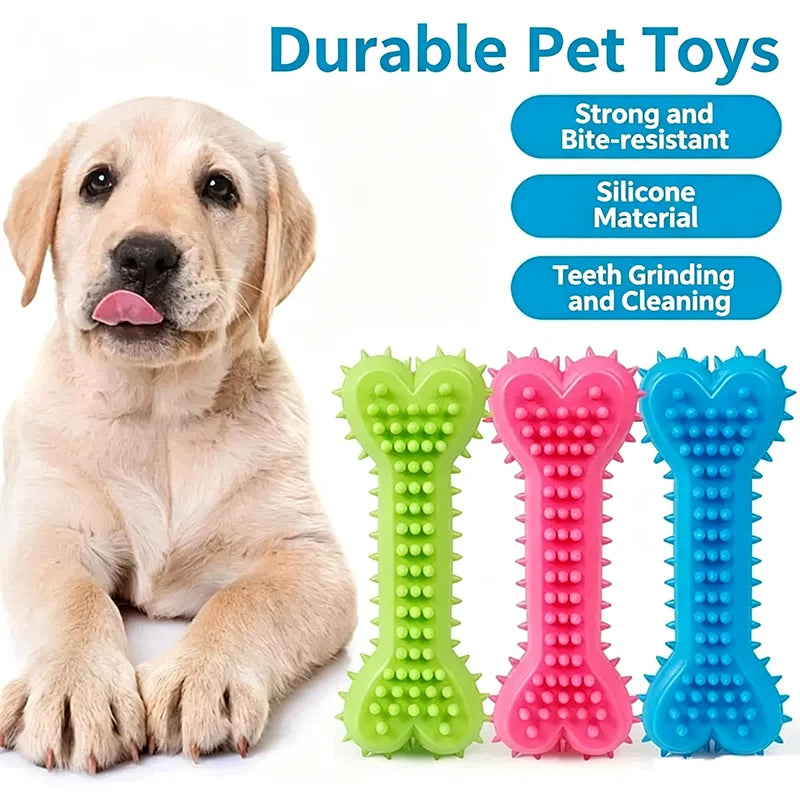 Bone Shape Soft Rubber Pet Chew Toy Bite - MyPetDollar.com