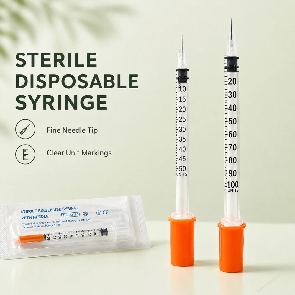 Orange Cap Needle Disposable Syringe 0.5/1ml - MyPetDollar.com
