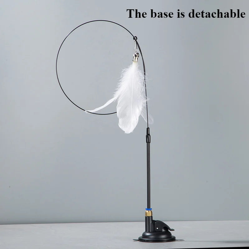 Funny Simulation Bird Cat Toy Feather with Bell Stick
