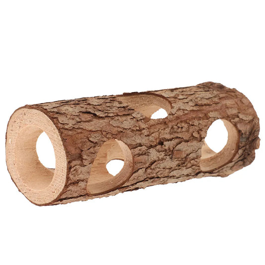 Wooden Hamster Tunnel Hideout Tree Trunk - MyPetDollar.com