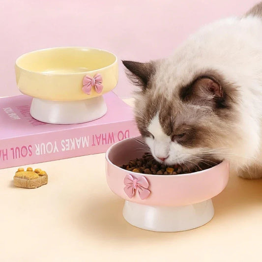Cute Large Capacity Ceramic Cat Bowl Macaron - MyPetDollar.com
