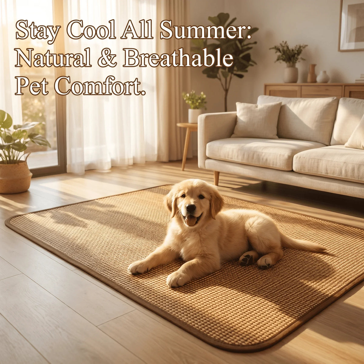 Pet Dog Cat Cooling Mat Summer Bamboo Rattan - MyPetDollar.com