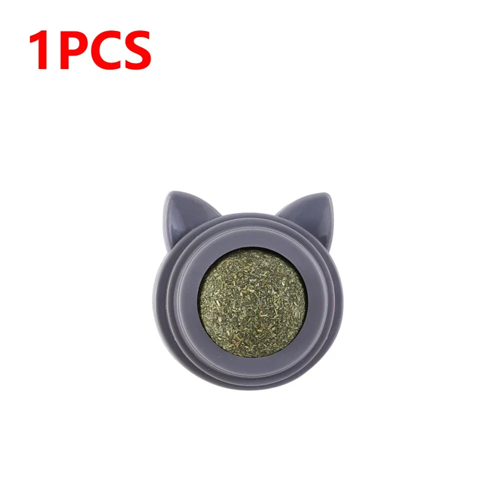 1- Pet Catnip Toys Wall Ball Licking Snacks Safety Healthy – 11 Colors
