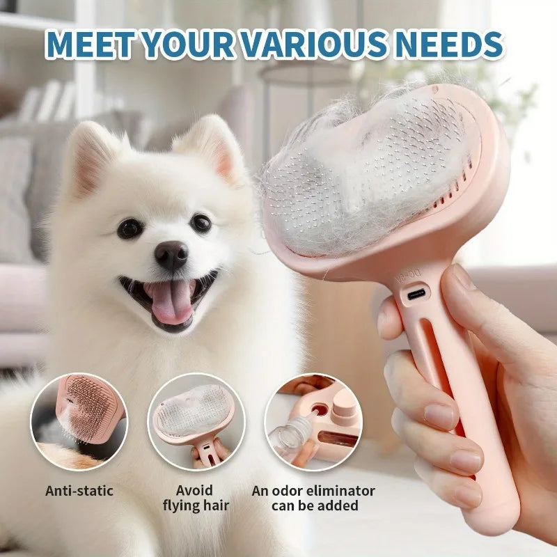 3 in 1 Cat Steam Brush Pet Spray Hair - MyPetDollar.com